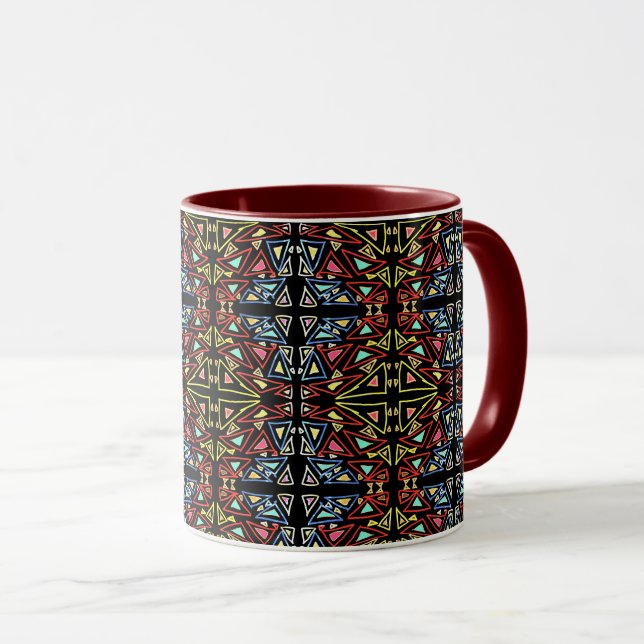 Caneca Tecnologia Alienígena Antiga Geométrica Circuitos  (Frente Esquerda)