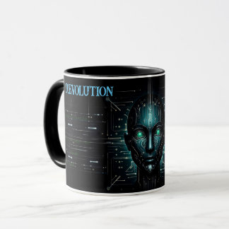 Caneca Tecnologia IA — robótica moderna verde