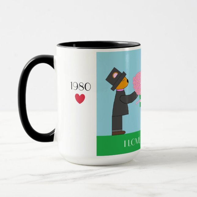 Caneca Teddy Bears Casando-se: Aniversário (Esquerda)