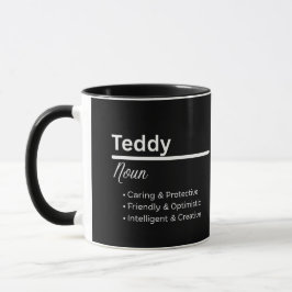 Caneca Teddy Boy Name Definition Personalized Mug