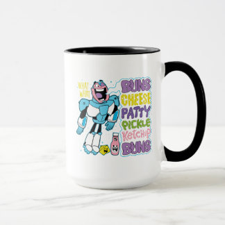 Caneca Teen Titans Go! | Cyborg Burger Rap