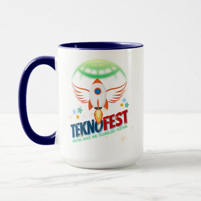 Caneca TEKNOFEST Rocket Design - Aviação e tecnologia (Esquerda)