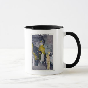 Caneca Telefonar na cabeça do lago subterrâneo
