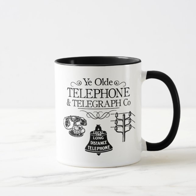 Caneca Telefone Vintage e WiFi (Direita)
