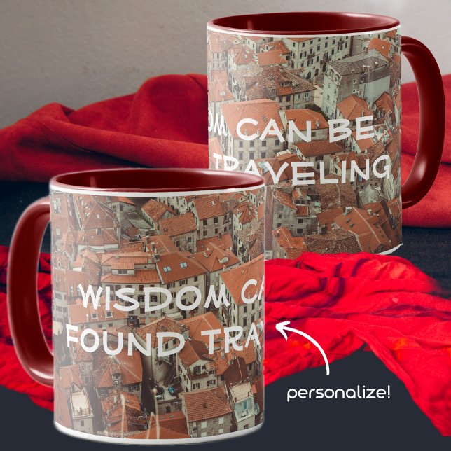 Caneca Telhados vermelhos de Kotor (Montenegro) (Criador carregado)