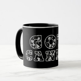 Caneca Tem Doces? Caveiras Pretas e Brancas de Halloween