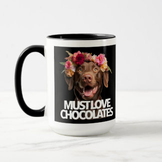 Caneca Tem que amar chocolates labs marrons retriever lab