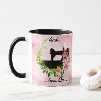 Caneca Tema de Artesanato de Quilting com Máquina de Cost