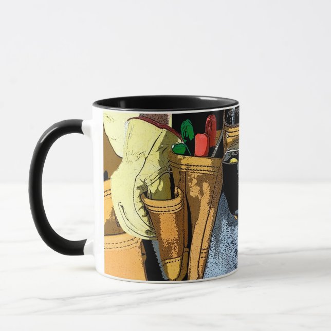 Caneca Tema De Construção E Ferramentas De Edifícios (Esquerda)