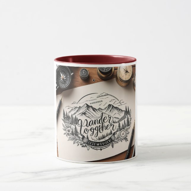 Caneca Tema de Viagem do Wander Junted (Centro)
