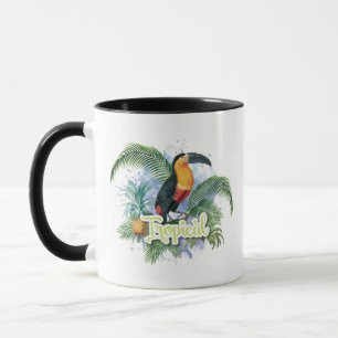 Caneca Tema do papagaio tropical
