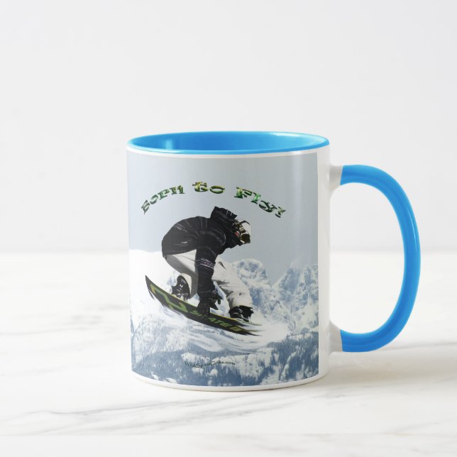 Caneca Tema Esportivo de Inverno da legal Snow Boarder (Direita)