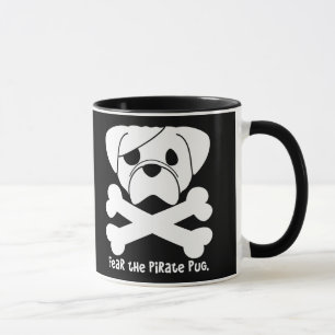 Caneca Tema o Pug do pirata