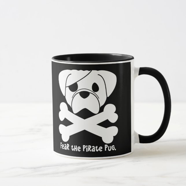 Caneca Tema o Pug do pirata (Direita)