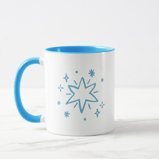 Caneca Tema Simples e Encantador de Estrelas Explosão de  (Esquerda)