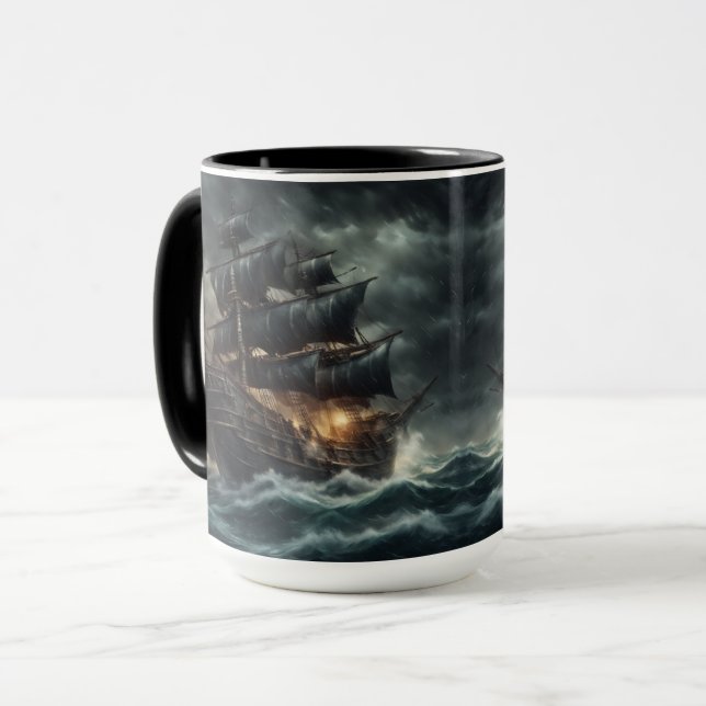 Caneca Tempest of the Black Seas: Nave Pirata Escura (Frente Esquerda)
