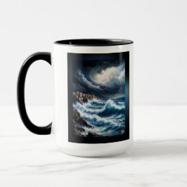Caneca Tempestade por uma Arte IA costeira mediterrânica
