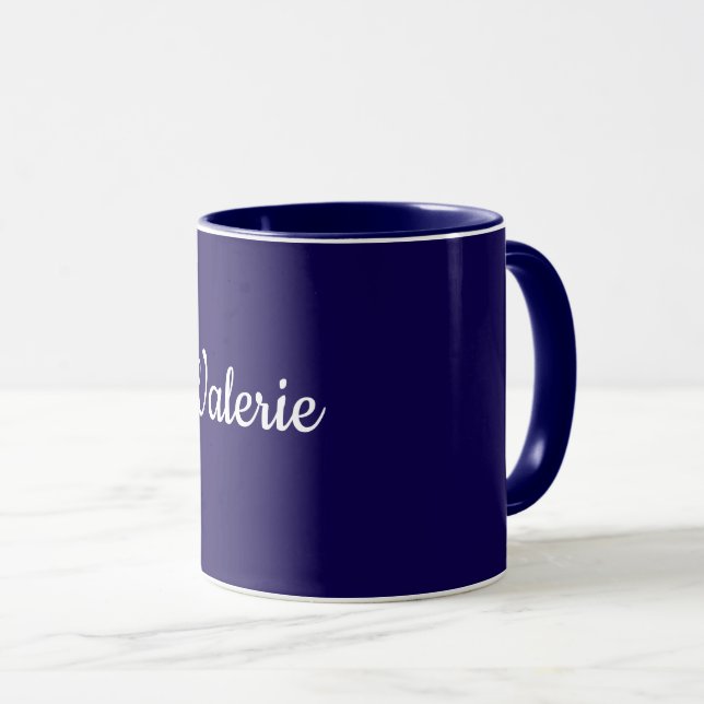 Caneca Template, Add Your Own Text, Navy Blue, (Frente Esquerda)