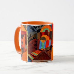 Caneca Temple Gardens, popular Paul Klee trabalho de arte
