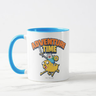 Caneca Tempo de Aventura   Finn Riding Jake