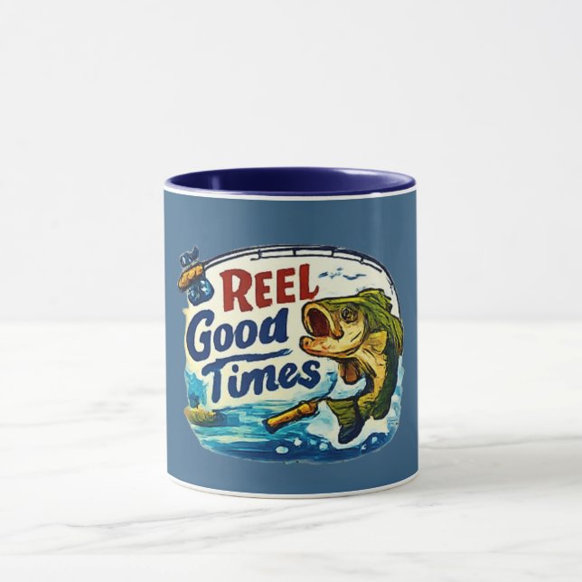Caneca Tempo Divertido de Pesca | Presente Engraçado para (Centro)