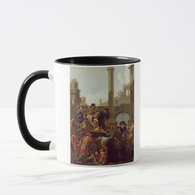 Caneca Tempo do carnaval em Roma, 1653 (óleo em canvas) (Esquerda)