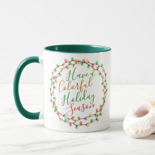 Caneca Temporada de Férias Colorida Citação Texto Palavra