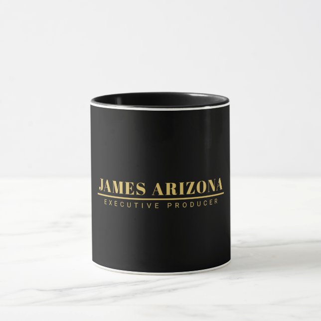 Caneca Tendência profissional Dourada mínima moderna e ne (Centro)