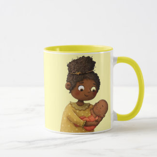 Caneca Tender Moment Whimsical Mother and Child Art Cofee