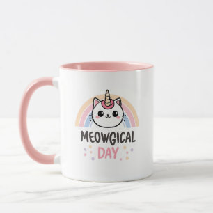 Caneca Tenha um Dia "Meowgical" Gato Unicórnio