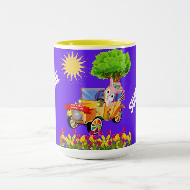 Caneca Tenha Um Feliz Café De Sumo, Dois Tons (Centro)