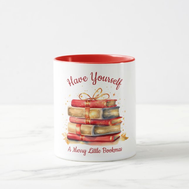 Caneca Tenha um pequeno Bookmas Alegre (Centro)
