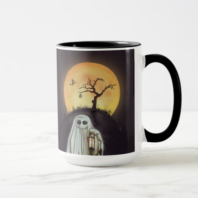 Caneca Tenham um Dia de Boo-Tiful! Tumba preta 15 oz. (Direita)