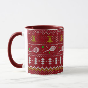 Caneca Tênis Natal Doce Padrão Vermelho
