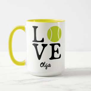 Caneca Tenis Personalizado Amor   Feliz Dia do Tênis