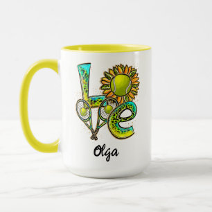 Caneca Tenis Personalizado Amor   Feliz Dia do Tênis