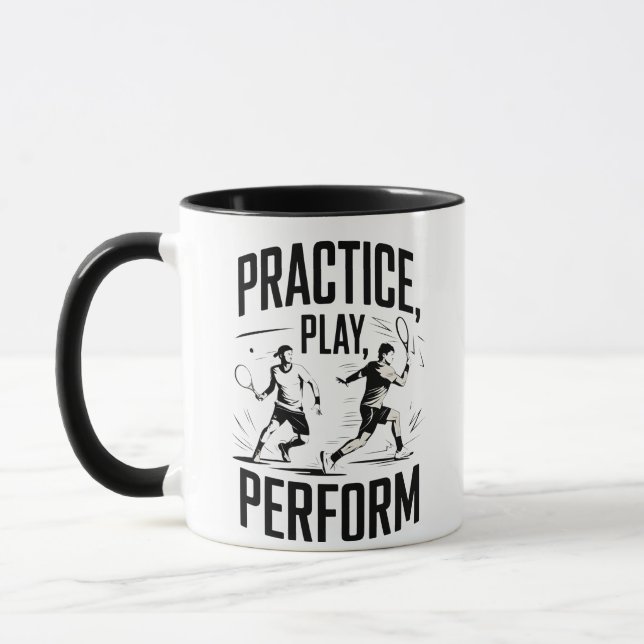 Caneca Tennis et motivation - practice play perform (Esquerda)