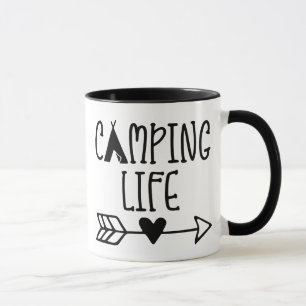 Caneca Tent Camping Life Arrow Love Heart