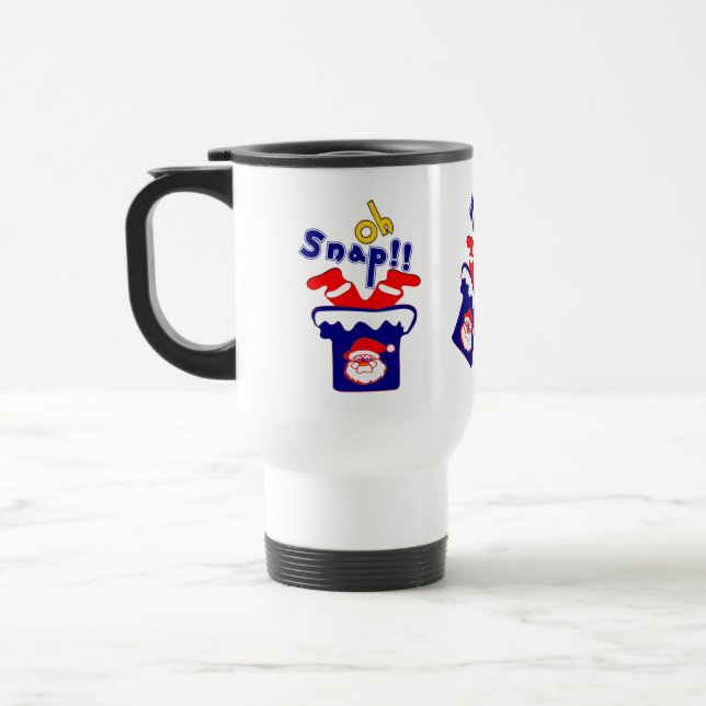 Caneca Térmica 🎅 تOh! Papais noeis desajeitados presos em uma ch (Esquerda)