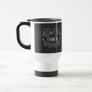 Caneca Térmica 11 Anniversário Gift Chalk Hearts