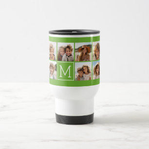 Caneca Térmica 11 Colagem de Fotos - Grade Mínima com Texto