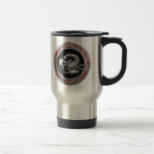 Caneca Térmica [200] Escorpião de Prata Sagrado a Preto