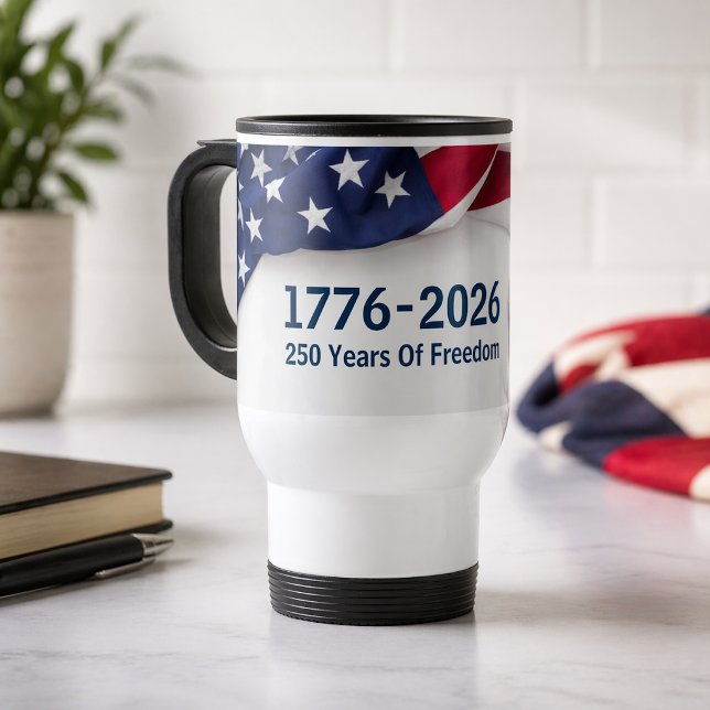 Caneca Térmica 250 Years Of Freedom 1776 American Flag (Criador carregado)