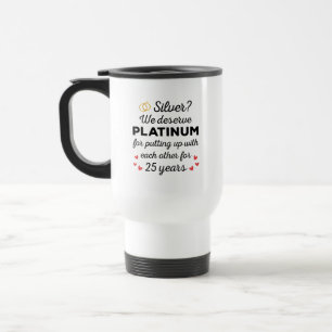 Caneca Térmica 25 Casamento I - Casal Engraçado Silver