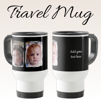 Caneca Térmica 2 photo custom text white black