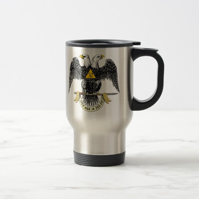 Caneca Térmica 3ò Preto escocês Eagle do rito do grau (Direita)