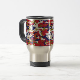 Caneca Térmica 4 de Julho, Dia da Independência, Camuflagem Doura