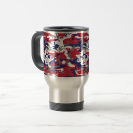 Caneca Térmica 4 de Julho, Dia da Independência, Cinza Camuflagem