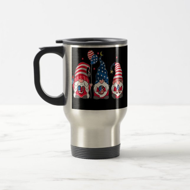 Caneca Térmica 4 de julho Gnomos Patrióticos Teerão EUA (Esquerda)