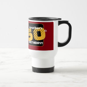 Caneca Térmica 50th Aniversário com número listrado A08 do nome